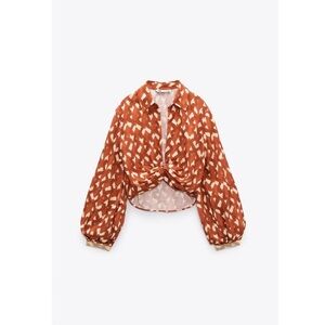 NWT Zara Linen Blend Beaded Top size L